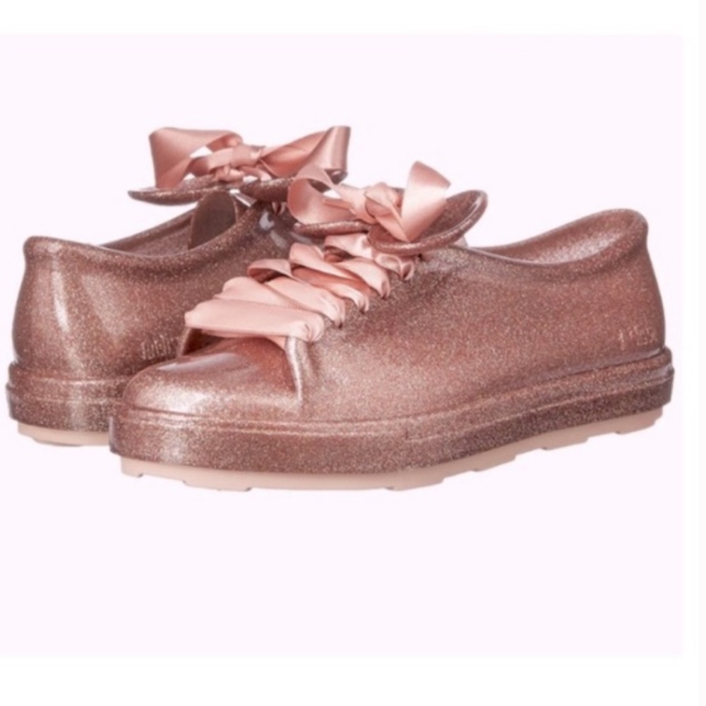 Mel Dreamed by Mini Melissa x Disney Minnie Mouse Pink Glitter Shoes, size 3